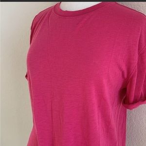 WE THE FREE HOT PINK CASSIDY ROLLED SLEEVE TEE